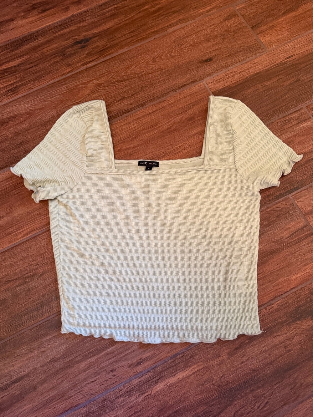 NWOT Mm Mm Mm Light Sage Green Ruffle Crop Top | Medium